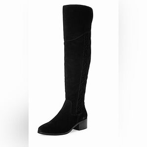 VINCE CAMUTO Tall Kreesell Black Leather SUEDE Knee High Boots TALL . Size 8.5